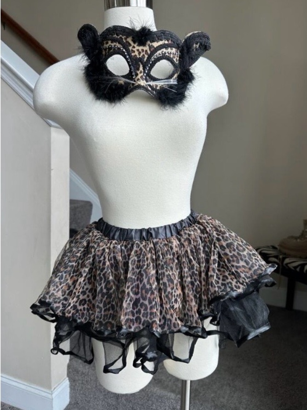 Leopard Print Tutu and Mask Costume - Halloween